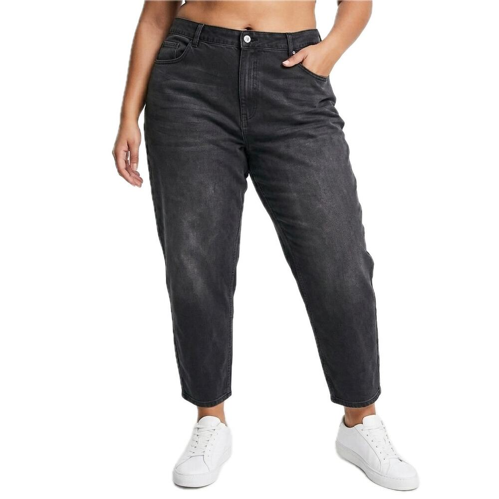 Collusion Curve Asos Black Tapered 100% Cotton Denim Jeans Plus size 20 x 30